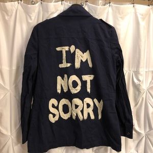 Forever 21 “IM NOT SORRY” jacket sz L